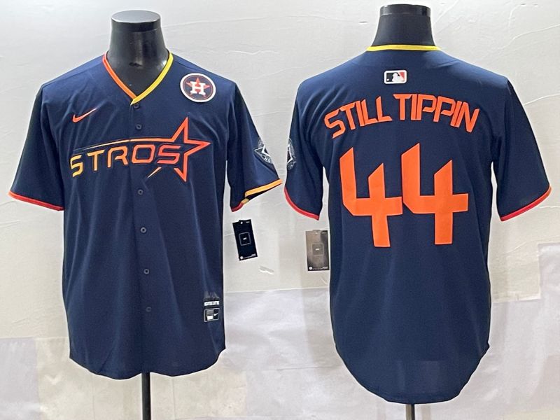 Men 2025 Houston Astros #44 Still Tippin Blue Three generations Joint Name Nike MLB Jersey style 12